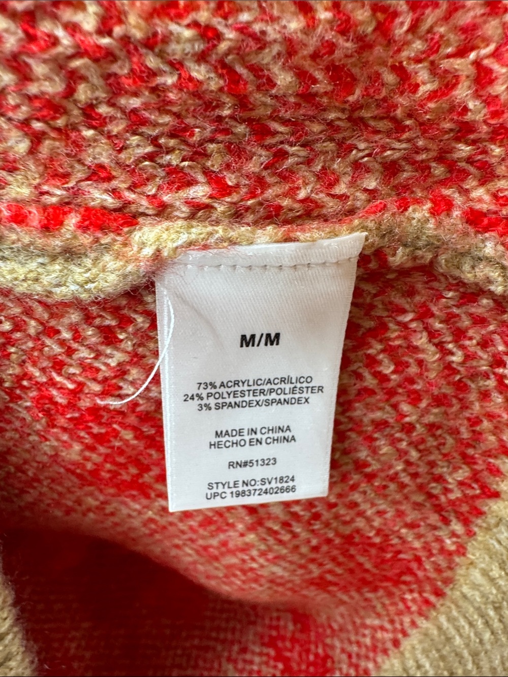 Vince Camuto Beige Crewneck Sweater Red Heart Motif M oversized casual winter - Picture 9 of 11